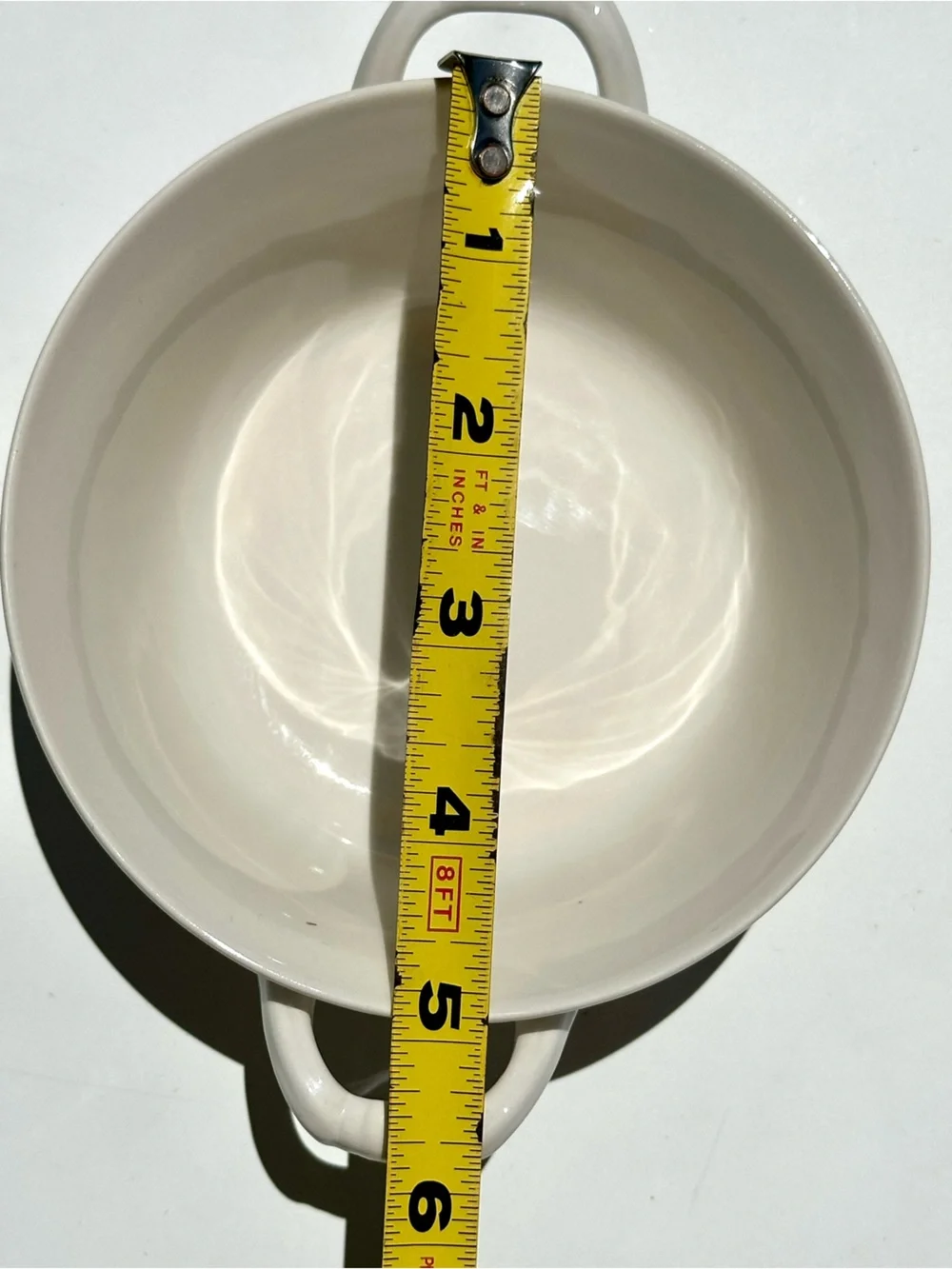 Rare! MIKASA Renaissance White Double-Handled Flat Cream Soup Bowl, 4 3/4”